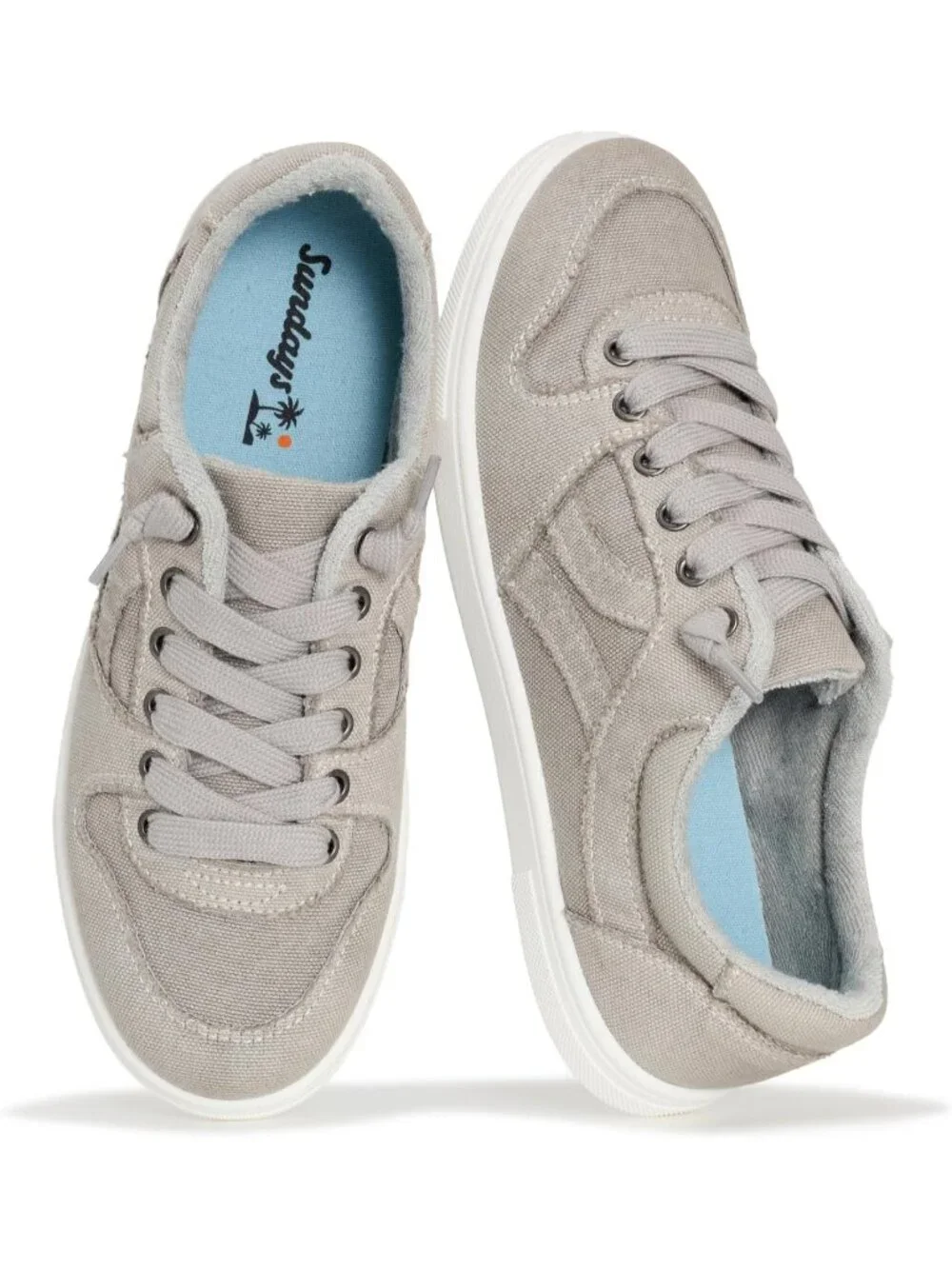 Women's Ash Grey Canvas Lightweight Comfort Memory Foam Insole Casual Sneakers